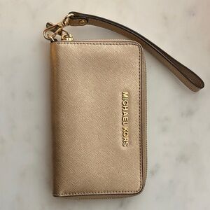 Michael Kors Metallic Gold Wristlet